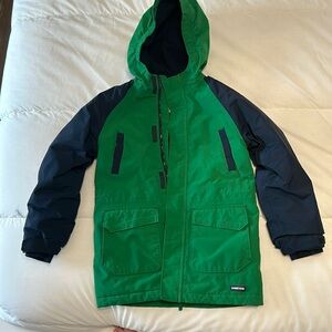 Lands end green and blue youth coat